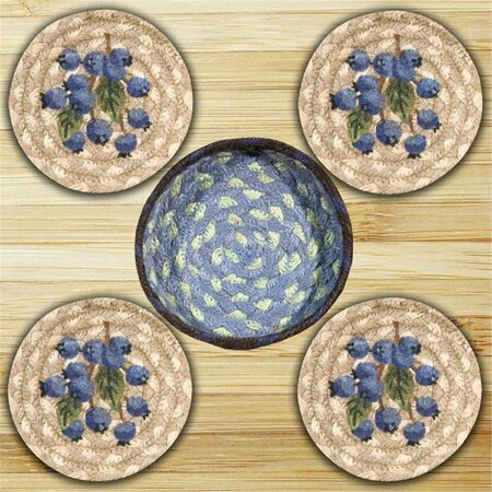 CAPITOL EARTH RUGS Blueberry Coasters in a Basket 29-CB312B